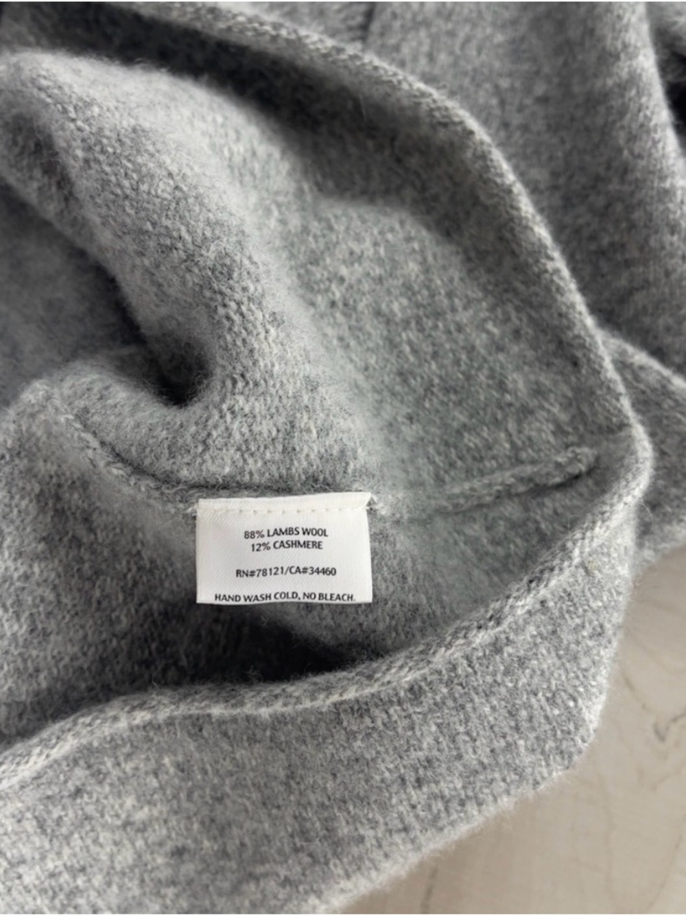 EILEEN FISHER women’s cashmere lambs wool cowl neck gray sweater cardigan top S - Picture 4 of 4